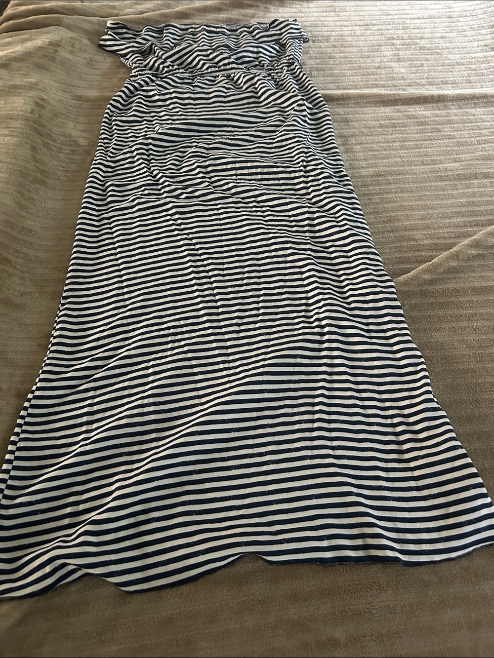 BONGO Navy and White Striped Maxi Skirt